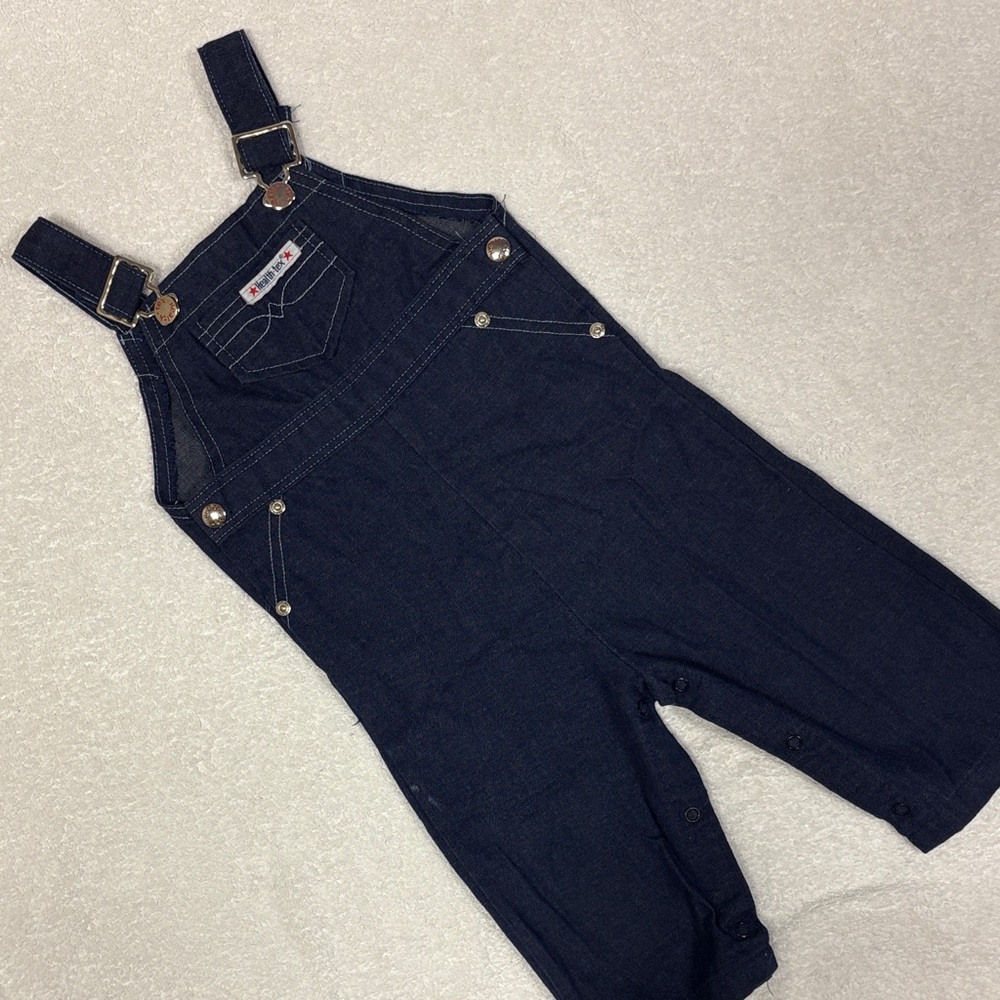 Vintage healthtex western stitch Dark Blue Kids Overalls 24m - Picture 1 of 8